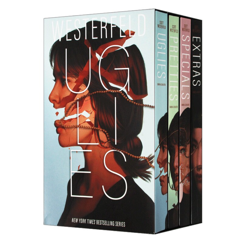 英文原版 Uglies Boxed Set Uglies Pretties Specials Extras 丑人儿系列4册盒装 科幻小说 英文版 进口英语原版书籍儿童全英语书