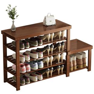 家用入户换鞋凳储物柜门口可坐式楠竹鞋架穿鞋凳简约实木长条凳子