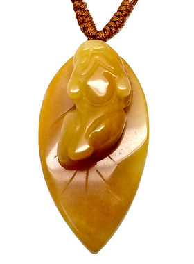 黄玉叶子貔貅吊坠挂链