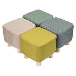 沙发凳布艺小方凳实木换鞋凳茶几凳矮凳客厅小板凳儿童圆凳松木凳