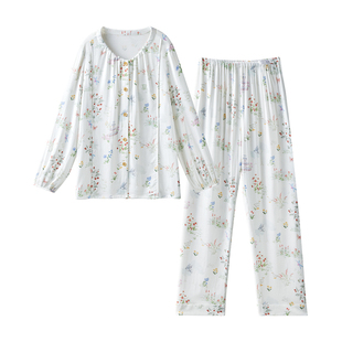 苗苗同款 嫚熙春夏孕妇哺乳睡衣弹力丝麻棉浅草曼波月子服家居服