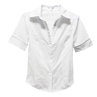 辣妹JK制服收腰白色衬衫女短袖纯欲学院风套装设计感修身长袖衬衣