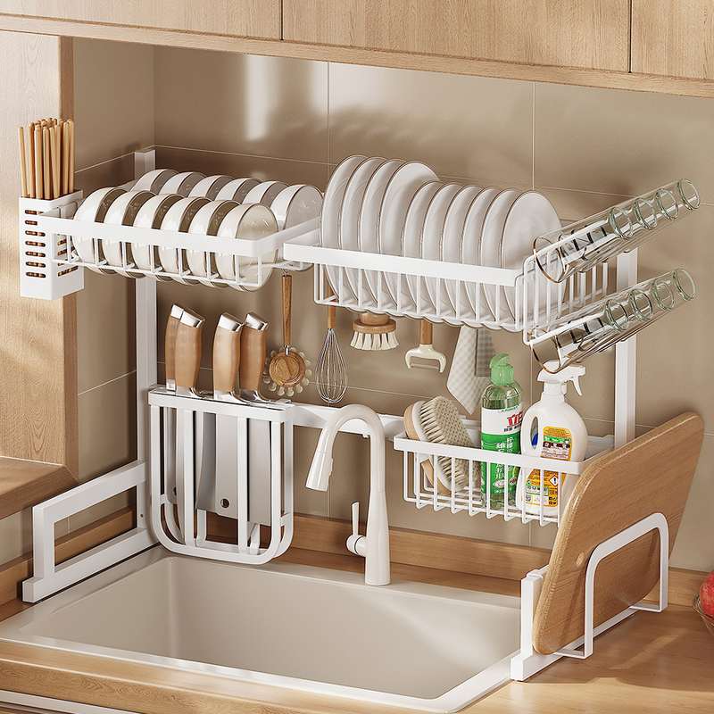 厨房水槽沥水架置物架台面碗盘收纳架子多功能洗碗架储砧板架子