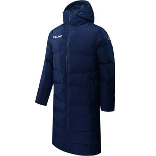 KELME卡尔美羽绒服男连帽长款冬季保暖加厚过膝足球冬训棉大衣女