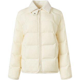 坦博尔90%鸭绒秋季休闲时尚短款轻薄衬衫领羽绒服女装高级感保暖