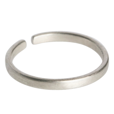 小众设计925银细圈素戒磨砂指环