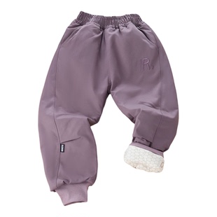 冲锋裤男童防风保暖儿童冬季棉裤2025加绒加棉大童运动裤一条过冬