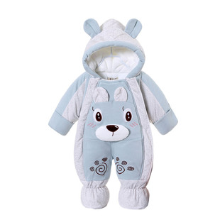 新生婴儿冬加厚连体衣满月宝宝冬季外出抱衣套装初生儿哈衣防风服