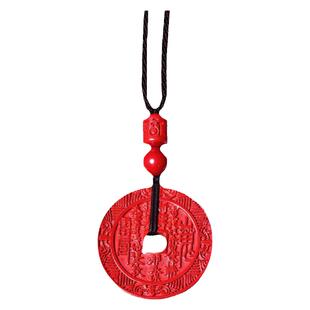 道家帝王红朱砂山鬼花钱吊坠紫金砂汽车钥匙扣平安扣项链龙虎挂件