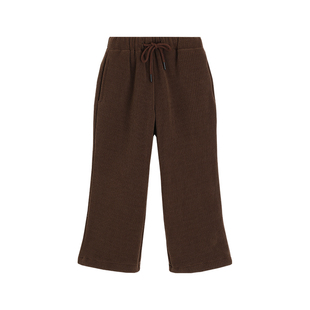 沫沫家童装冬装女童2023秋冬季新款儿童加绒休闲裤高腰直筒阔腿裤