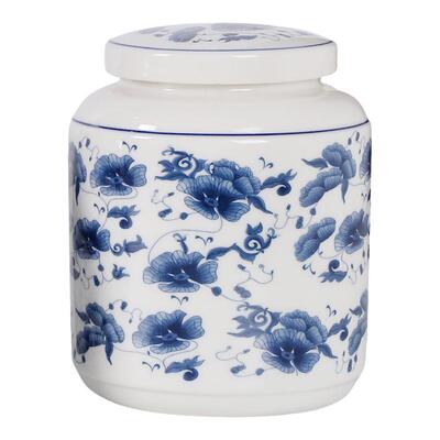 青花瓷复古膏药密封罐