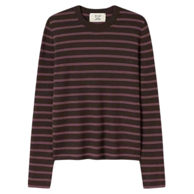 JCLP金纯良品【卢昱晓同款】美丽诺羊毛经典条纹针织衫圆领长袖T