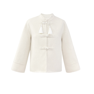 AM NANA冬季毛呢外套新中式气质小个子温柔风上衣女立领百搭女装