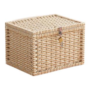 粉色箱子有锁整理箱收纳盒家用收纳箱带锁衣柜储物学生宿舍上锁盒