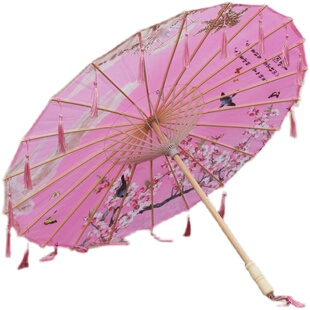 油纸伞女古风舞蹈走秀演出古装伞汉服花伞流苏伞防雨防晒儿童红伞