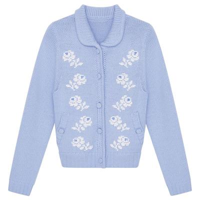 SHUSHUTONG刺绣串珠针织开衫