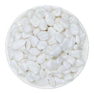 小白石子鹅卵石天然雨花石盆栽造景鱼缸多肉铺面郁金香水培石头