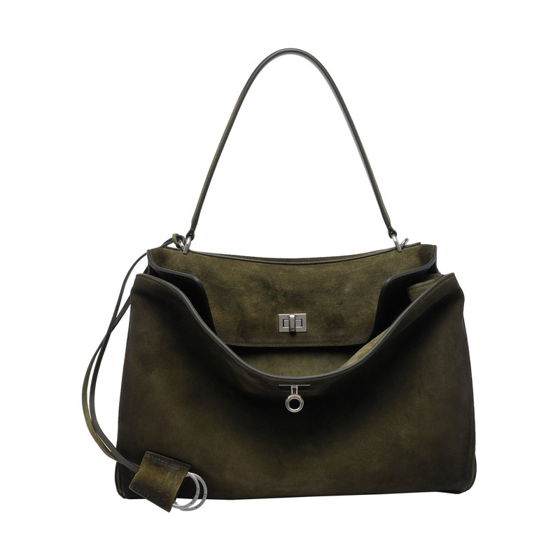 BALENCIAGA 巴黎世家女士中号rodeo 绿色麂皮包 26早春意大利代购
