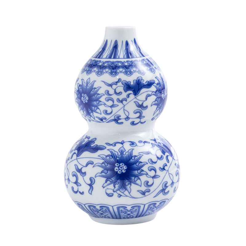 中式复古青花瓷挂墙花瓶