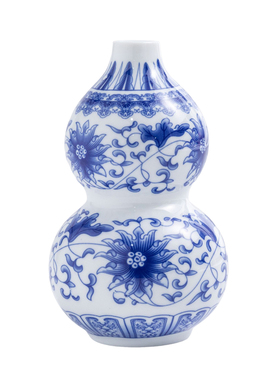 中式复古青花瓷挂墙花瓶
