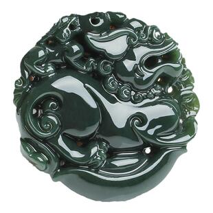 天然和田玉貔貅吊坠男女款玉石玉坠青玉双面招财皮丘项链玉佩