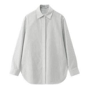 【孙俪同款】OVV2025春夏新款女装淡人基础清爽条纹长袖休闲衬衫