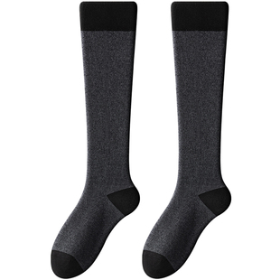 羊毛小腿堆堆袜秋冬季加厚保暖配靴子长袜子女款冬护腿咖色长筒袜