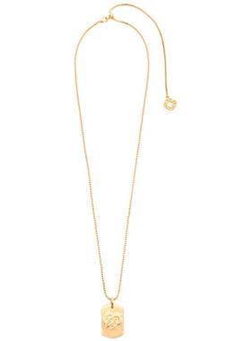 Maje2025秋冬新款女士法式时尚气质金色白羊座四叶草元素吊坠项链