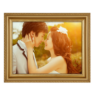 欧式实木创意白色照片相框挂墙18 20 24寸儿童画框全家副相片定做