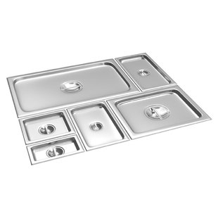 巨博(JOBO)商用加厚不锈钢份数盆盖麻辣烫点餐盆自助餐份数盒盖