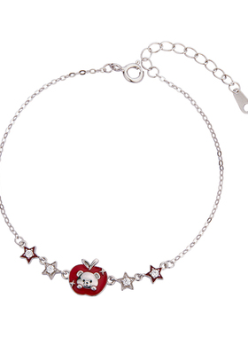 顺庆银楼S925银心愿熊手链女