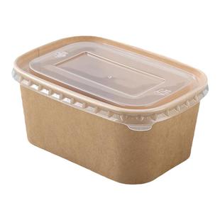 一次性牛皮纸方盒外卖商用水果餐盒轻食饭盒环保打包便当盒可微波