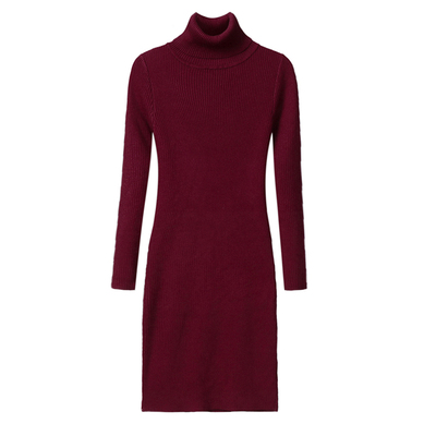 长袖包臀套头秋冬加厚修身显瘦