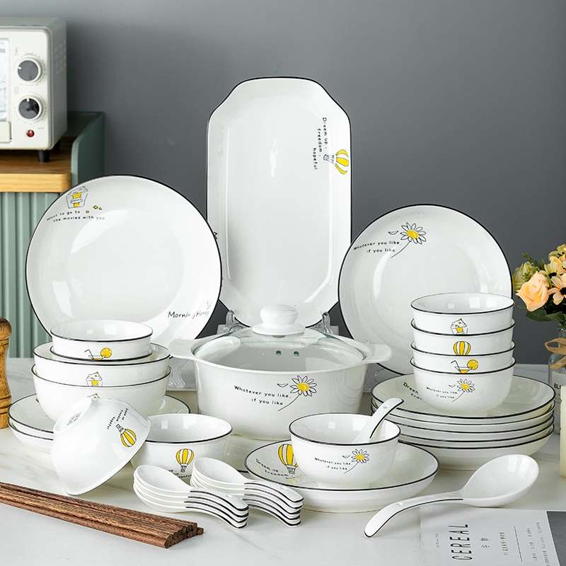 碗家用2024新款碗碟简约现代餐具创意套装组合碗盘碗筷碟家用中式