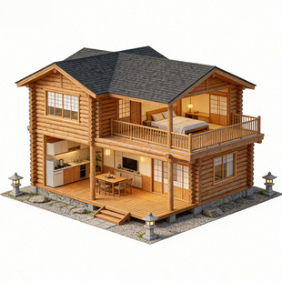 茅草屋定制户外木屋民宿别墅茶室通用景区乡村组装搭建网红度假房