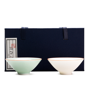 汝窑茶杯斗笠杯开片可养主人杯情侣对杯高档个人专用单杯品茗杯