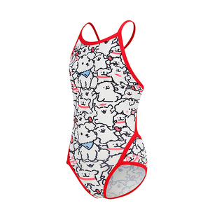 浩沙女童专业竞速泳衣hosa女孩游泳馆专用抗氯训练泡温泉可爱泳装