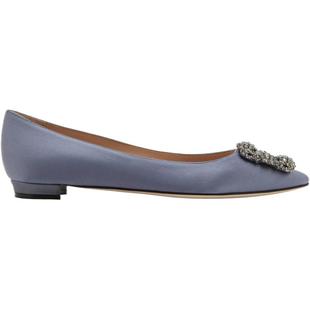 【新年礼物】MANOLO BLAHNIK玛诺洛/MB女鞋HANGISI钻扣平底婚鞋