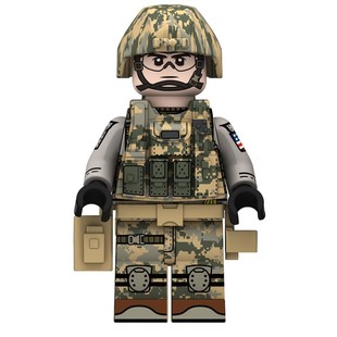 第三方军事人仔 美军三角洲部队武器装备MOC益智拼装积木儿童玩具