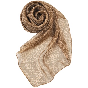 【微瑕】100%桑蚕丝棕色菱格真丝小方巾女士高档春秋薄款丝巾围巾