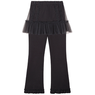 落落狷介 巨好看的早秋裤子2025年新款设计感小众修身喇叭裤拼接