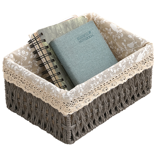 可定制丙纶丝手工编织收纳篮桌面杂物收纳筐零食玩具储物筐置物盒