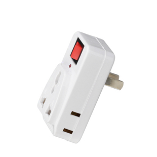 超薄型插座转换头两脚转三脚插头二孔转三孔无线插排插座2眼带开