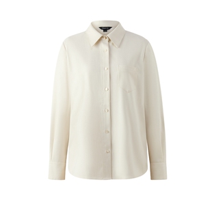 【零染】PRICH简约纯色翻领斜纹磨毛衬衫冬季新款通勤上衣女