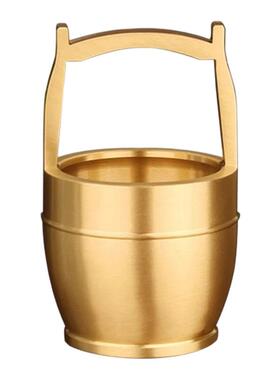 黄铜一桶金摆件铜小水桶创意摆件招财聚财玄关中式办公室装饰工艺