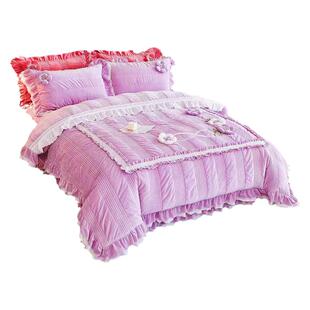 冬季优质牛奶绒四件套新款韩式公主风轻奢高级感主卧室床盖4件套