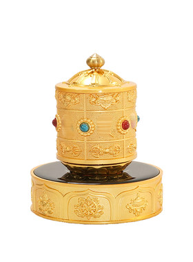 藏式八吉祥合金太阳能双用车载转