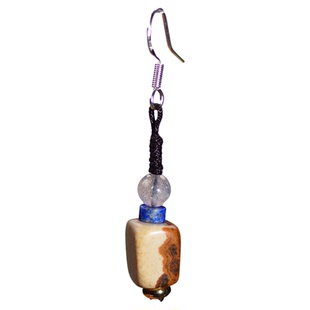 单边耳坠天然黄石头月光石耳饰藏式耳环痞帅主播异域原创小众耳夹