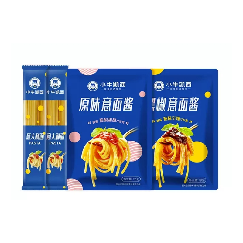 小牛凯西意大利面儿童意面家用速食拌面番茄肉酱低脂卡通心粉意粉