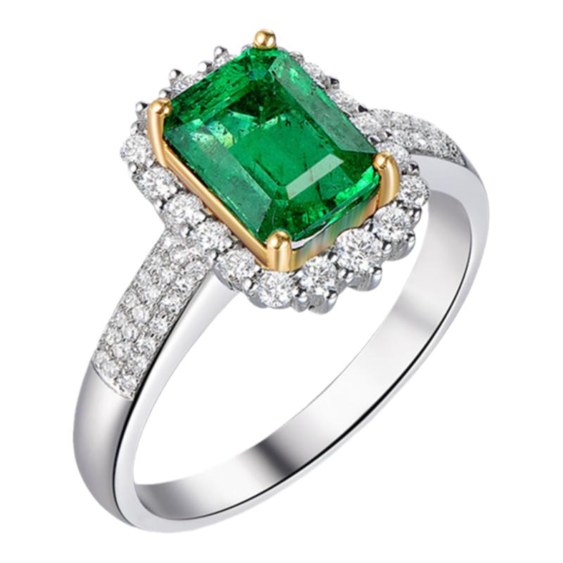 米莱珠宝18K金群镶嵌祖母绿